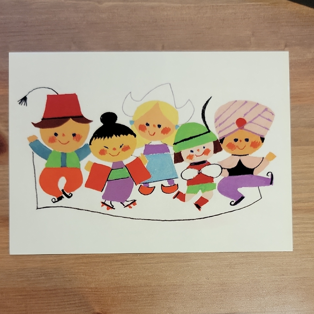 Vintage It's A Small World Postcard from Disneyland